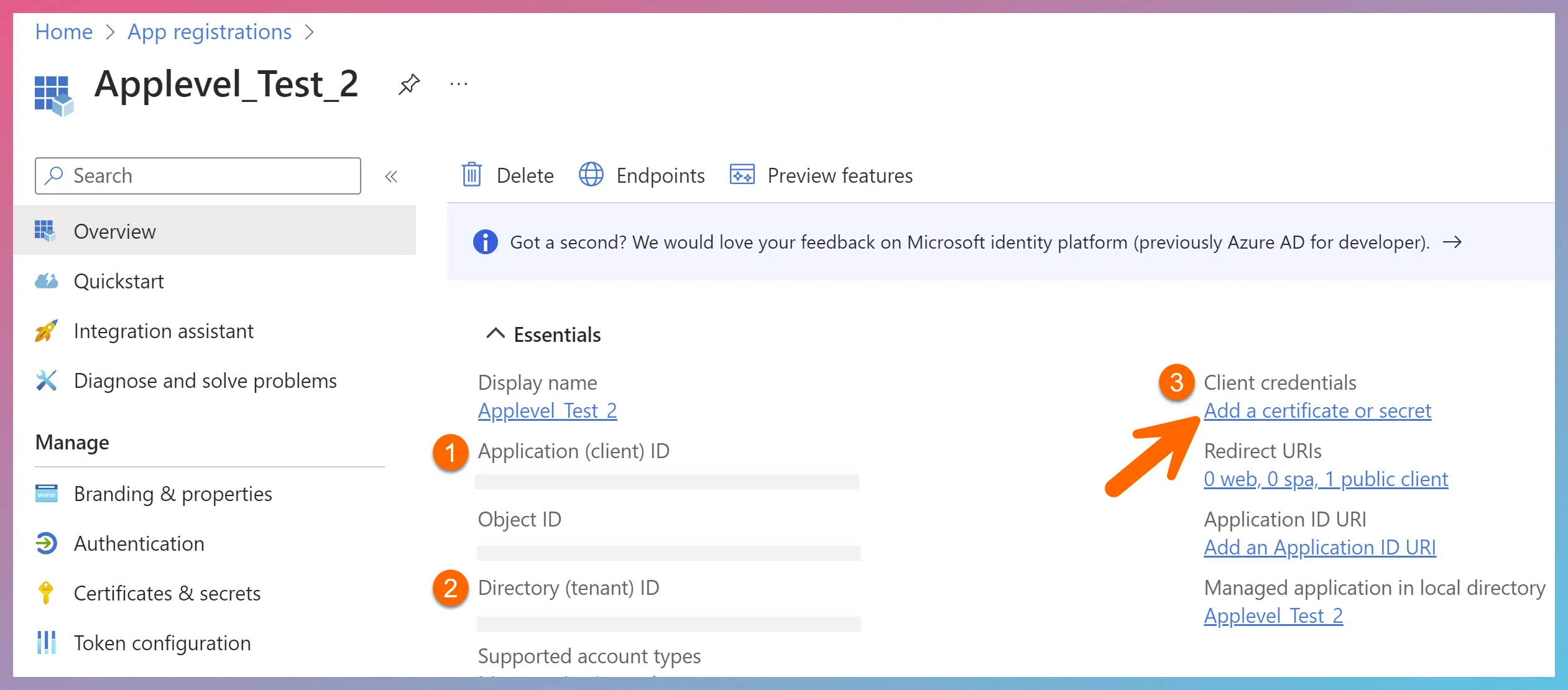 Create Client Secret