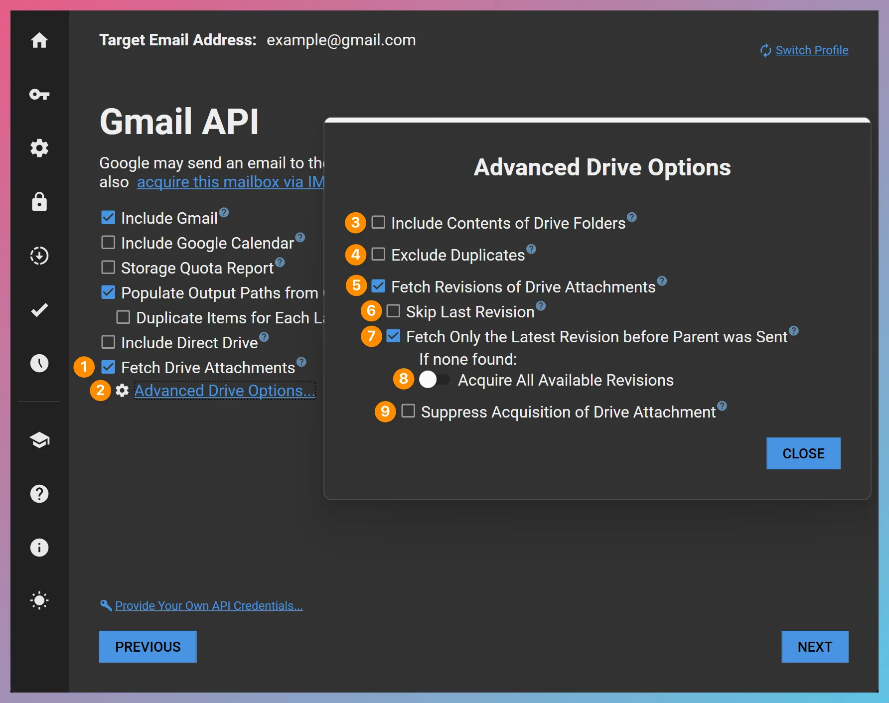 Google Drive Options