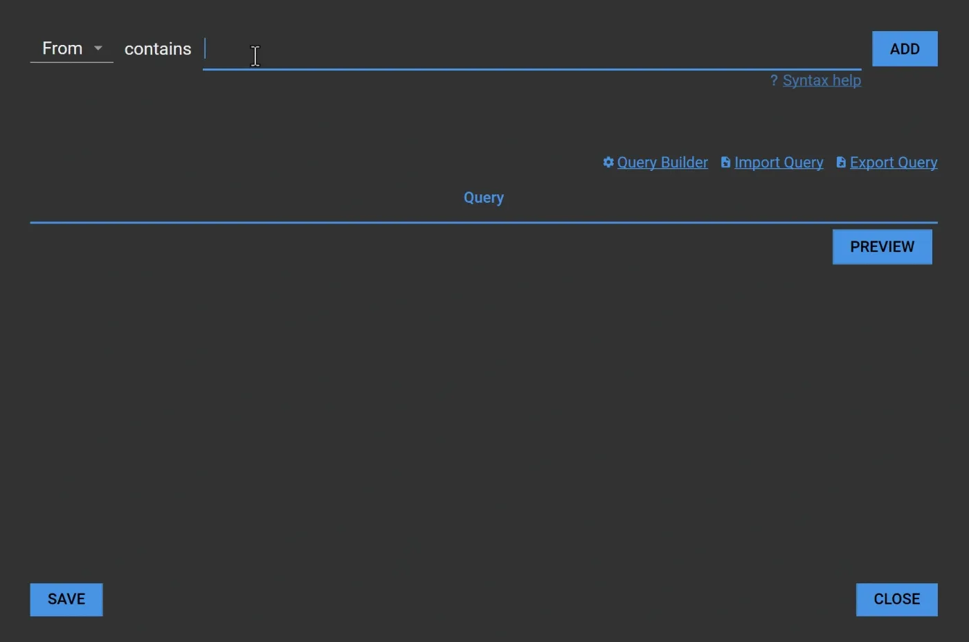 Create In-place Search Query for IMAP