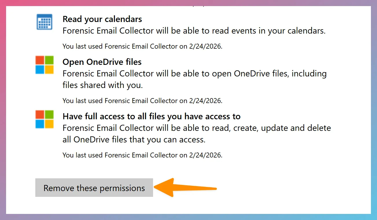 Remove Permissions from Personal Microsoft Account