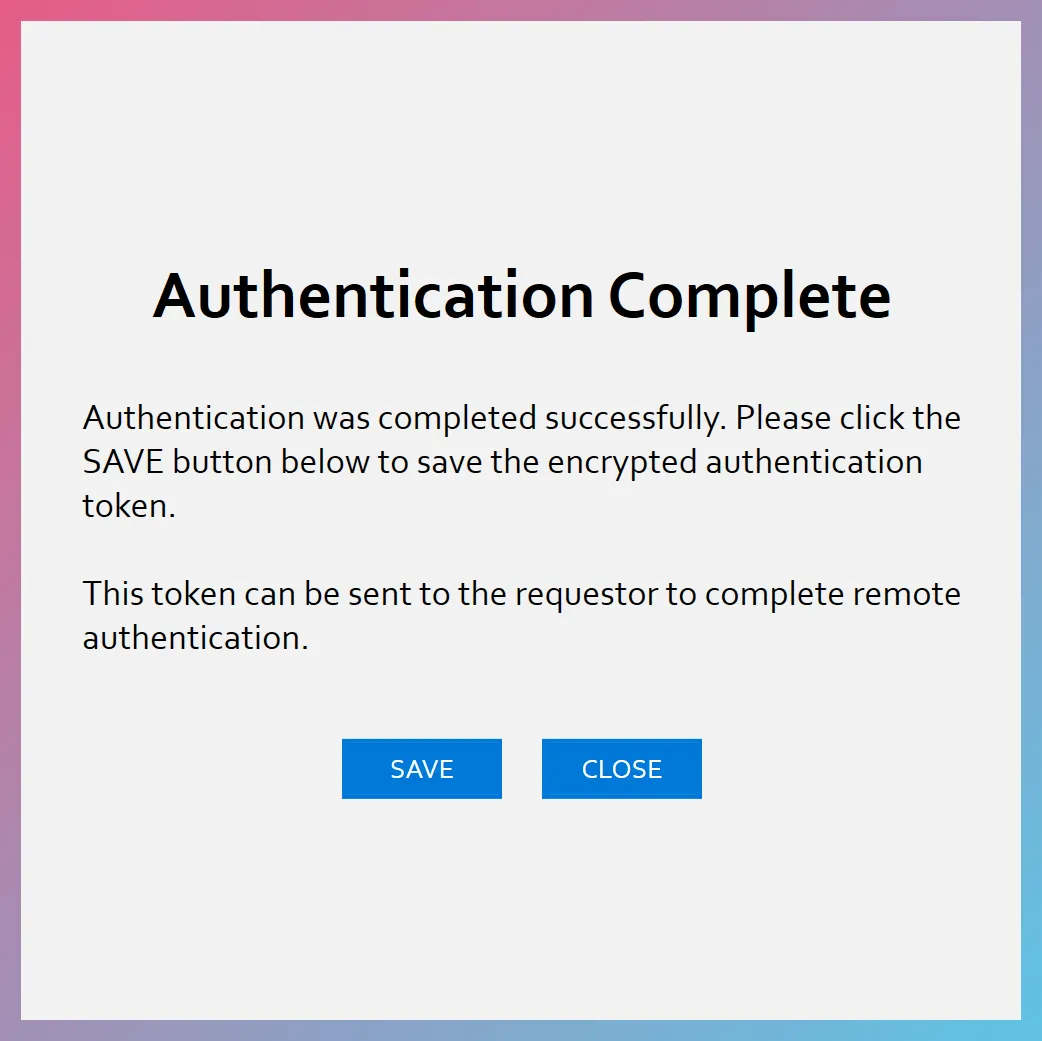 Remote Authenticator after Authentication