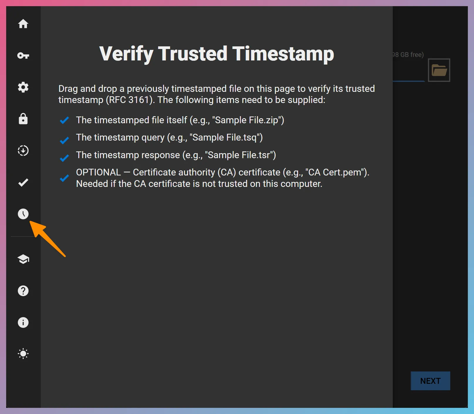Verify Trusted Timestamp